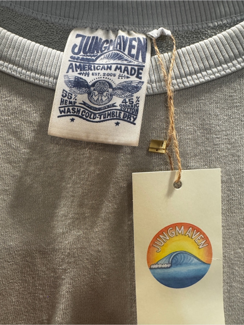 Jungmaven Light Gray Crewneck Sweatshirt - Picture 3 of 3